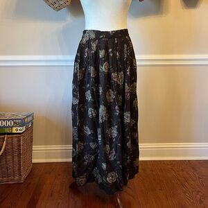 Worthington Brown Floral Rayon Vintage Y2K Grandmacore Cottagecore Skirt M 6
